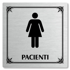 WC ženy pacienti, 118x118mm, stříbrná, Nebraska